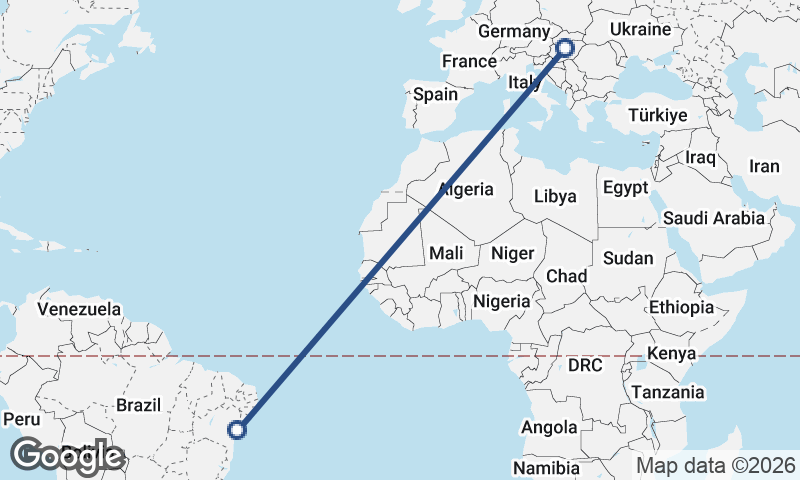 Budapest to Salvador