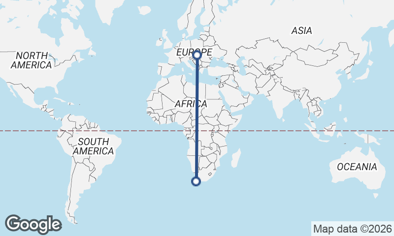 Budapest to Cape Town