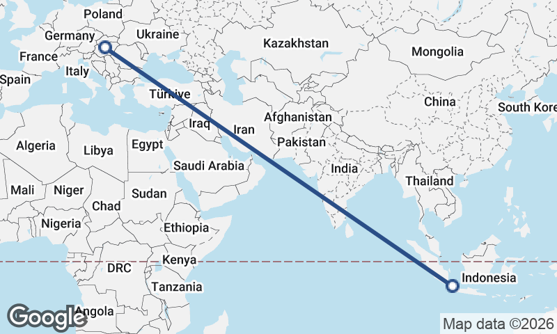 Budapest to Jakarta