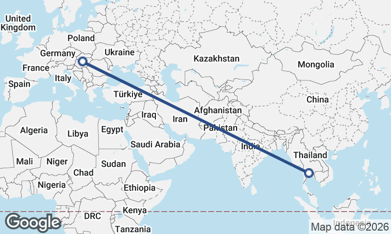 Budapest to Bangkok