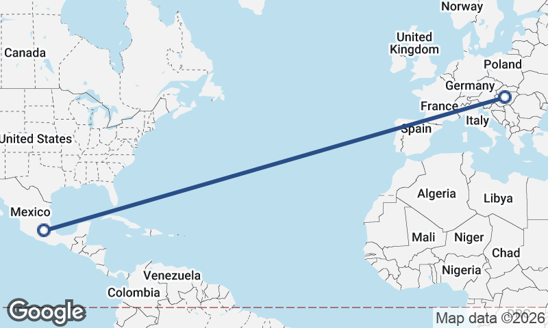 Budapest to Mexico City