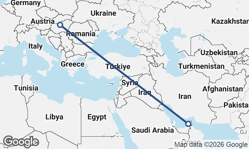 Budapest to Dubai