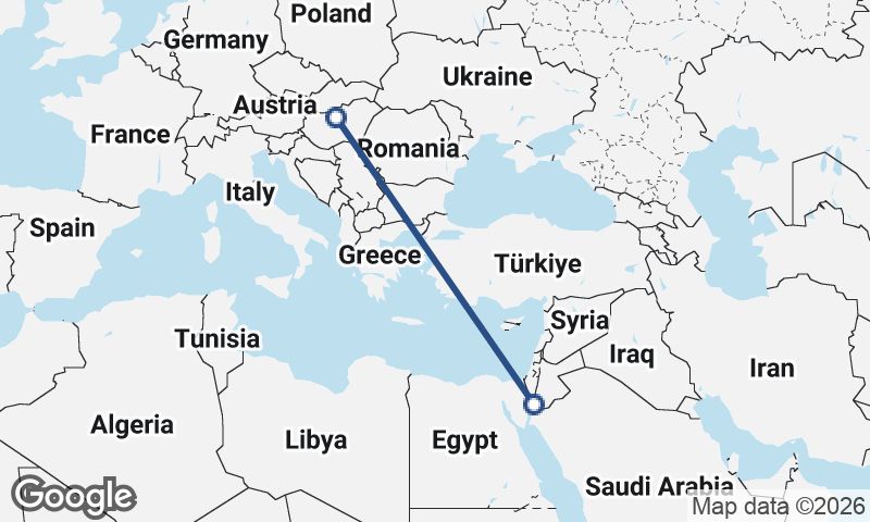 Budapest to Al ‘Aqabah