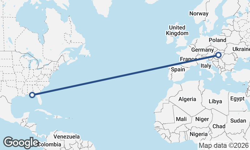 Budapest to Panama City