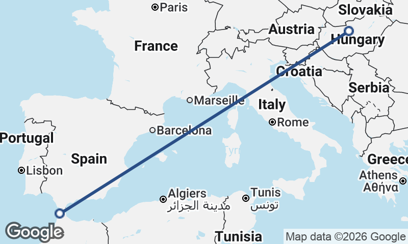 Budapest to Tangier