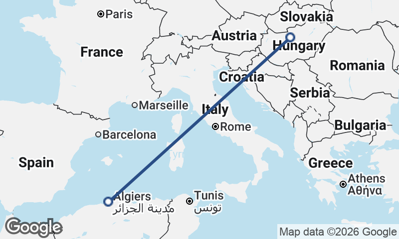 Budapest to Algiers