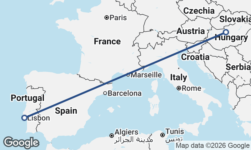 Budapest to Lisbon