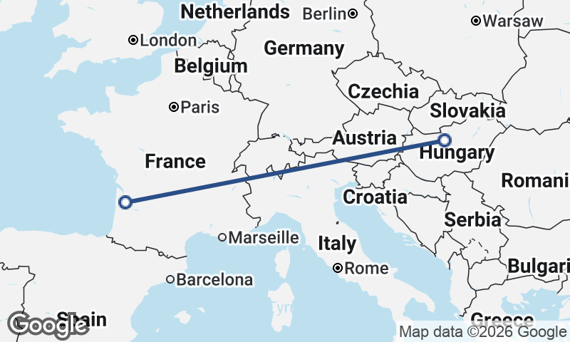 Budapest to Bordeaux