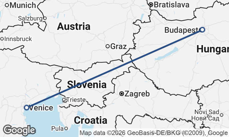 Budapest to Venice