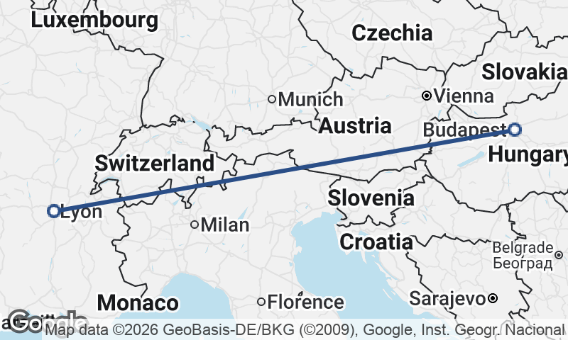 Budapest to Lyon