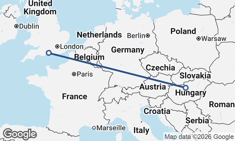 Budapest to Southampton
