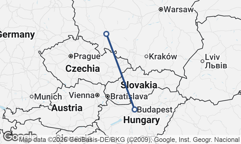 Budapest to Wrocław