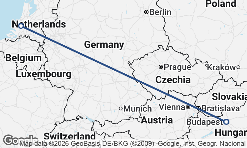 Budapest to Rotterdam