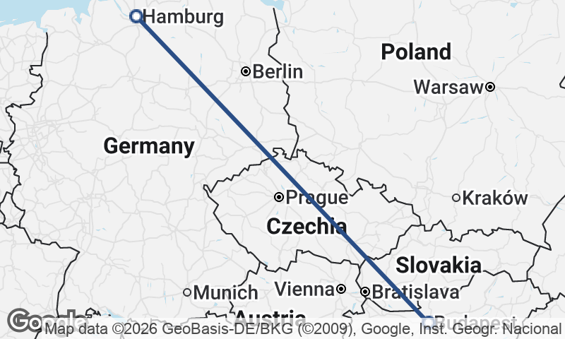 Budapest to Hamburg