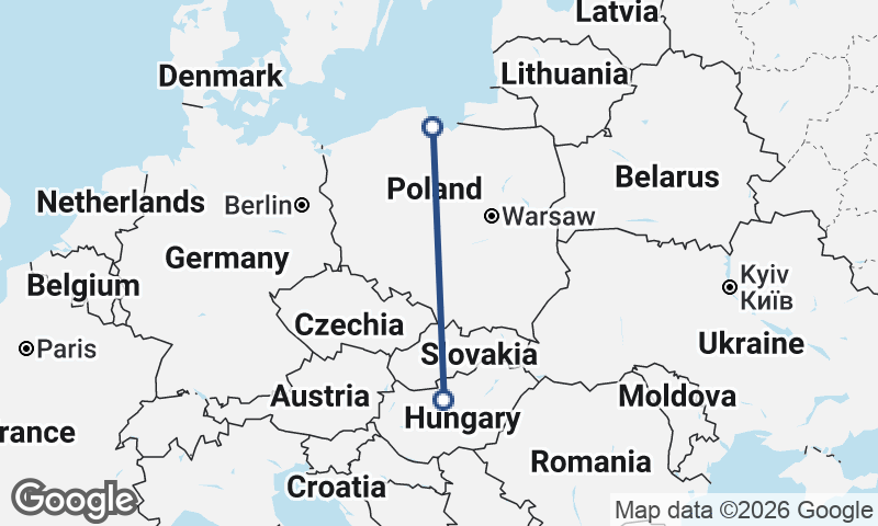 Budapest to Gdańsk