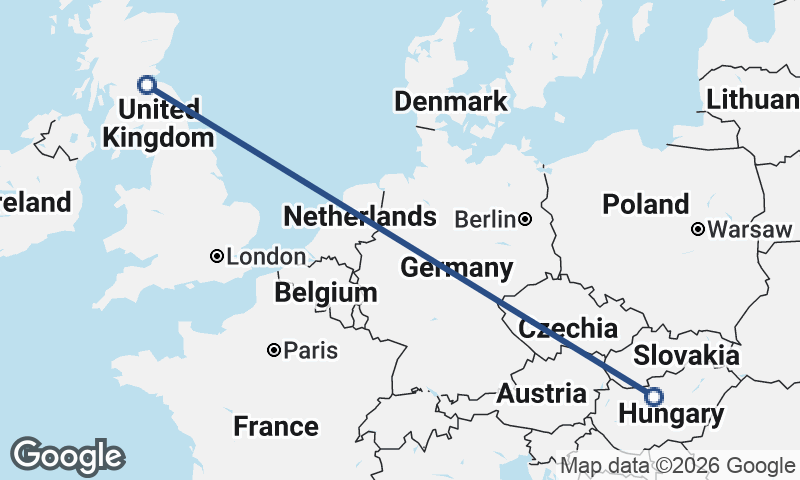 Budapest to Edinburgh