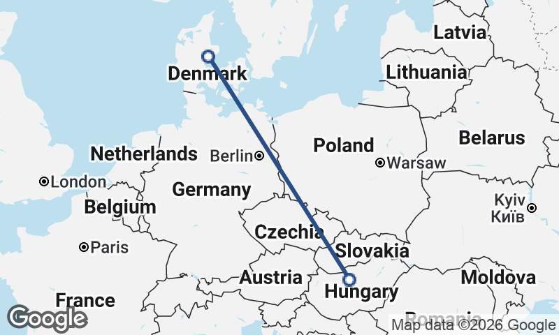 Budapest to Aarhus