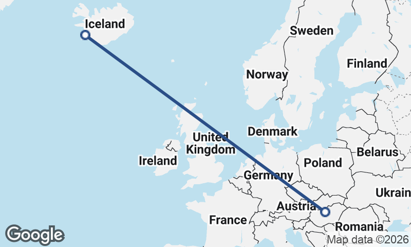 Budapest to Reykjavík