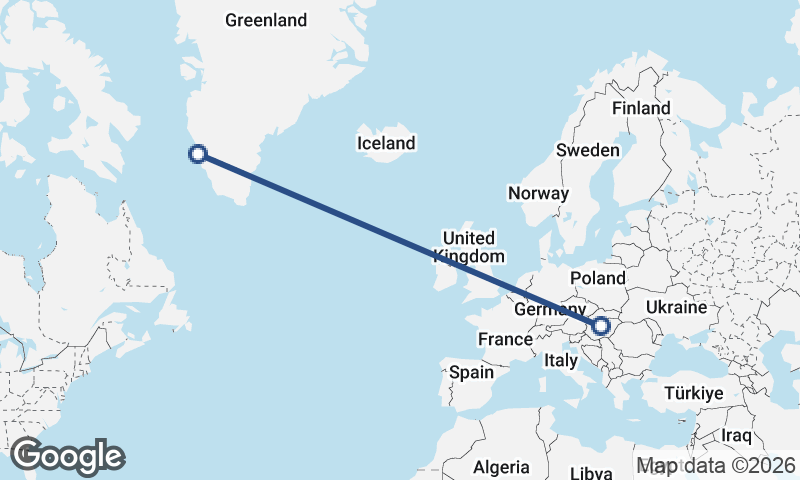 Budapest to Nuuk