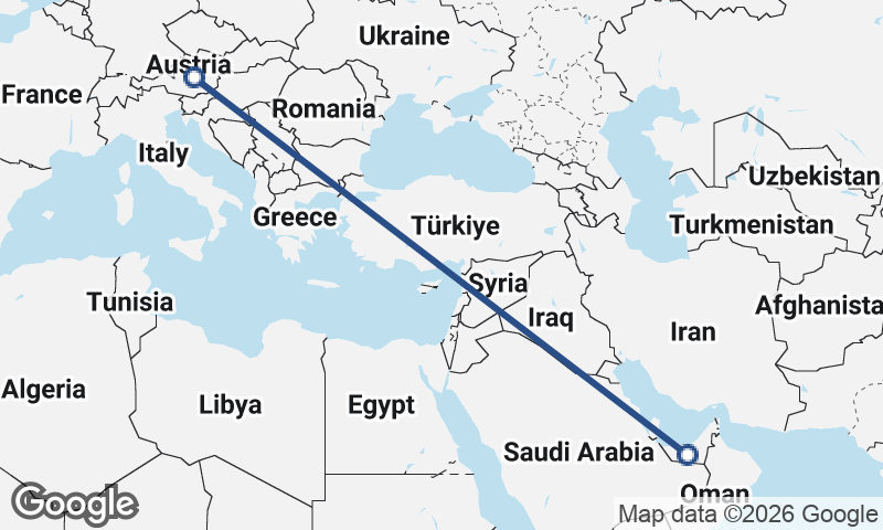 Austria to United Arab Emirates