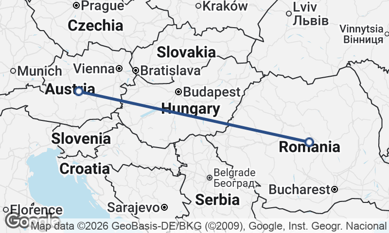Austria to Romania