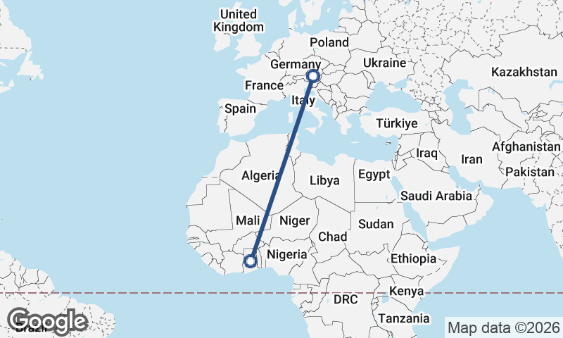 Austria to Ghana