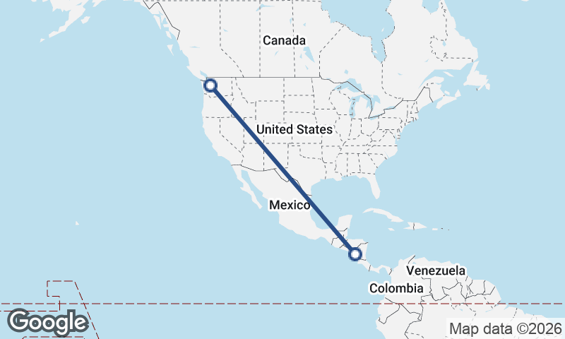 Seattle to Managua