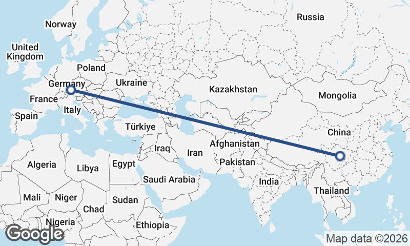 Munich to Chengdu