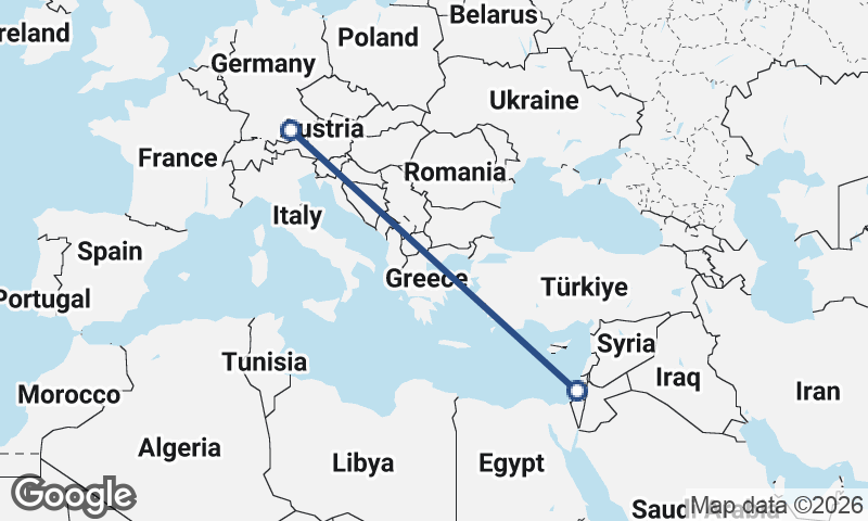 Munich to Tel Aviv-Yafo