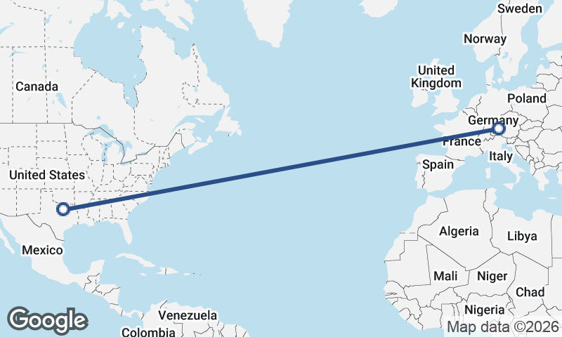 Munich to Fort Worth