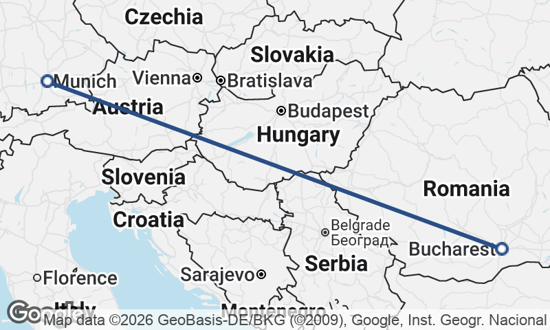 Munich to Bucharest