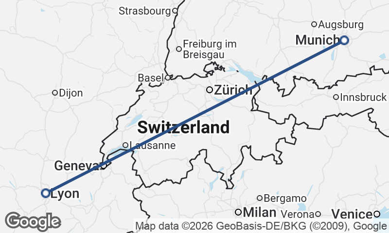 Munich to Lyon