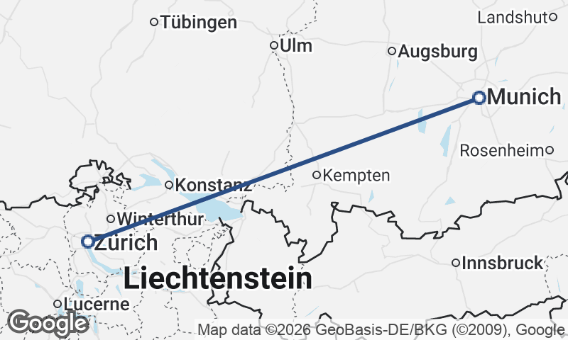 Munich to Zürich