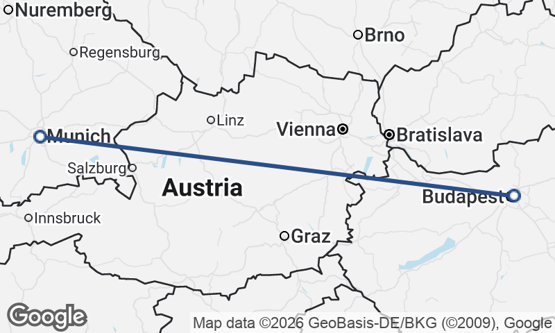 Munich to Budapest