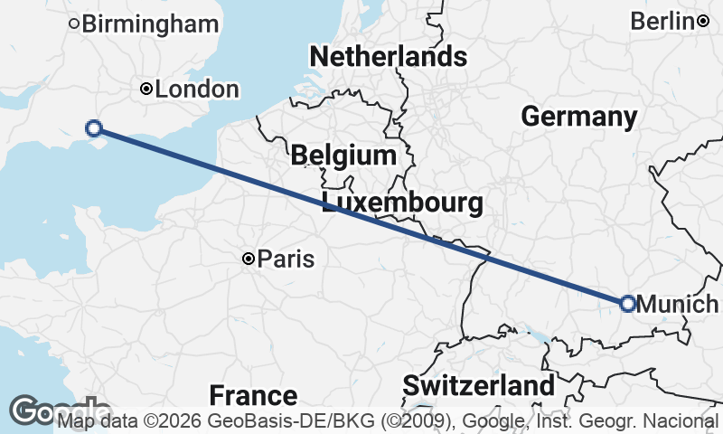 Munich to Southampton