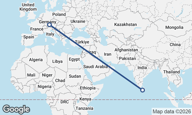 Munich to Colombo