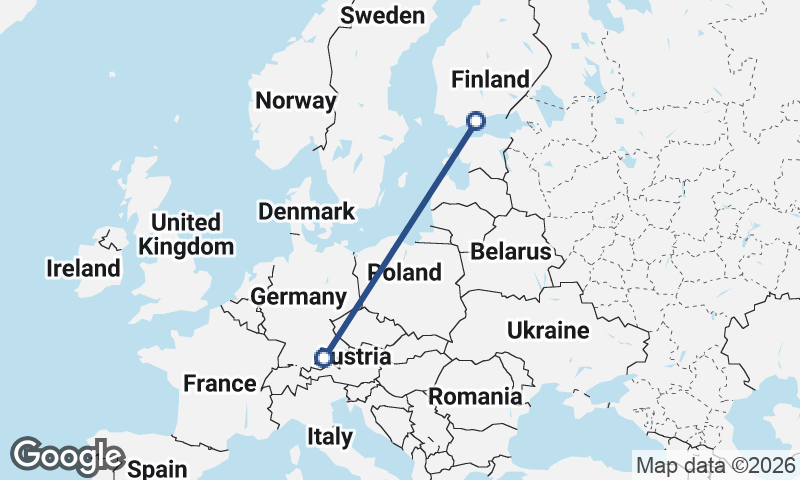 Munich to Helsinki