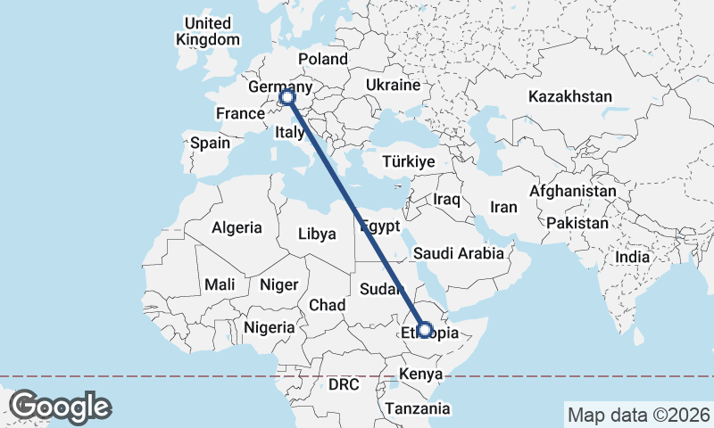 Munich to Addis Ababa