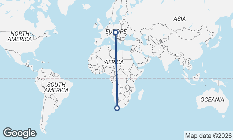Vienna to Cape Town