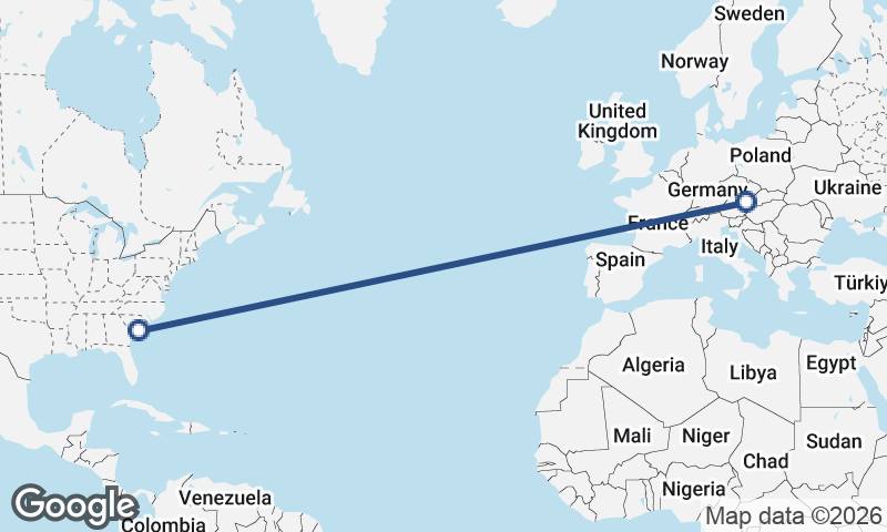 Vienna to Charleston