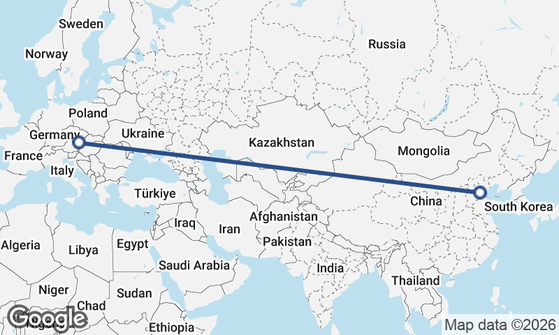 Vienna to Tianjin