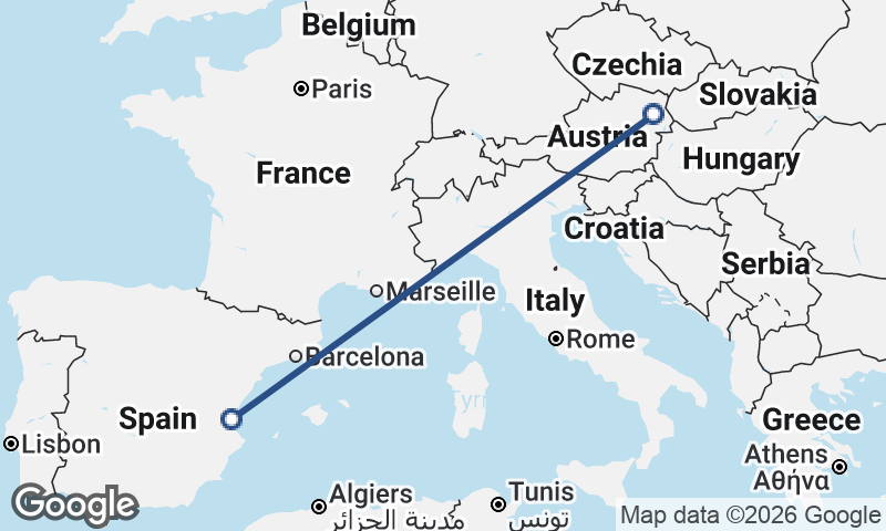Vienna to Valencia