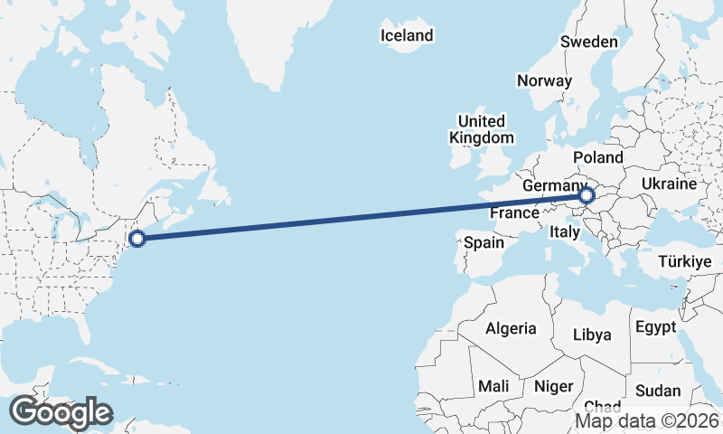 Vienna to Boston