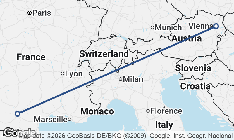 Vienna to Toulouse