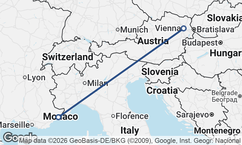 Vienna to Nice
