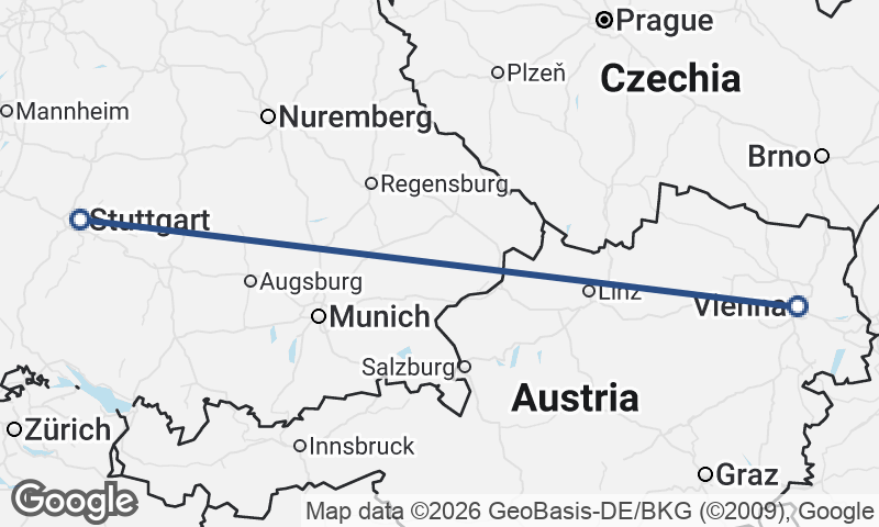 Vienna to Stuttgart