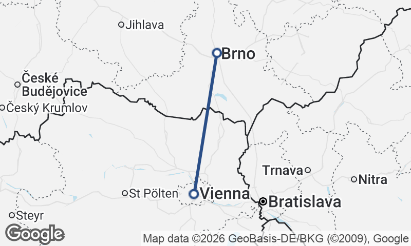 Vienna to Brno
