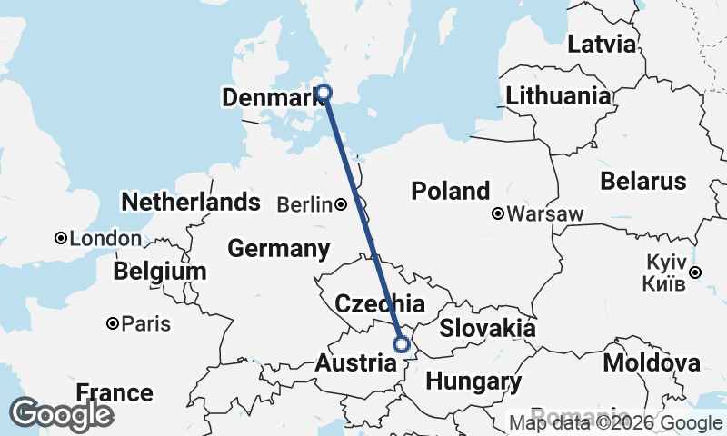 Vienna to Copenhagen