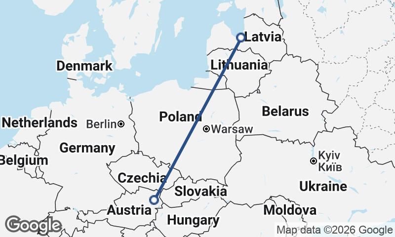 Vienna to Riga