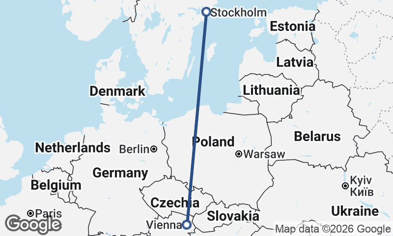 Vienna to Stockholm